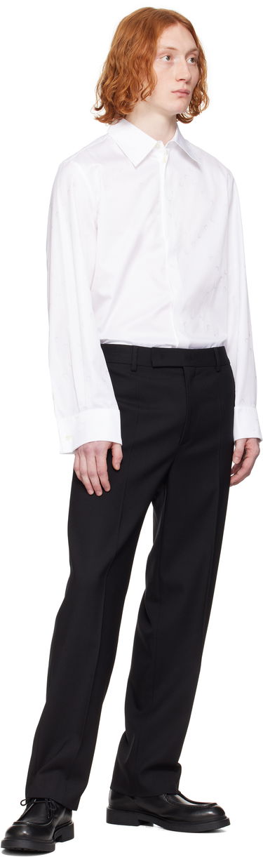 Byxor Marine Serre Marine Serre Virgin Wool Twill Pleated Trousers Svart | MPA069A RWOV0001, 3