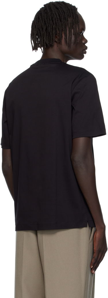 T-shirt BOSS Regular Fit Cotton T-Shirt with Double B Monogram Svart | 50520298, 3