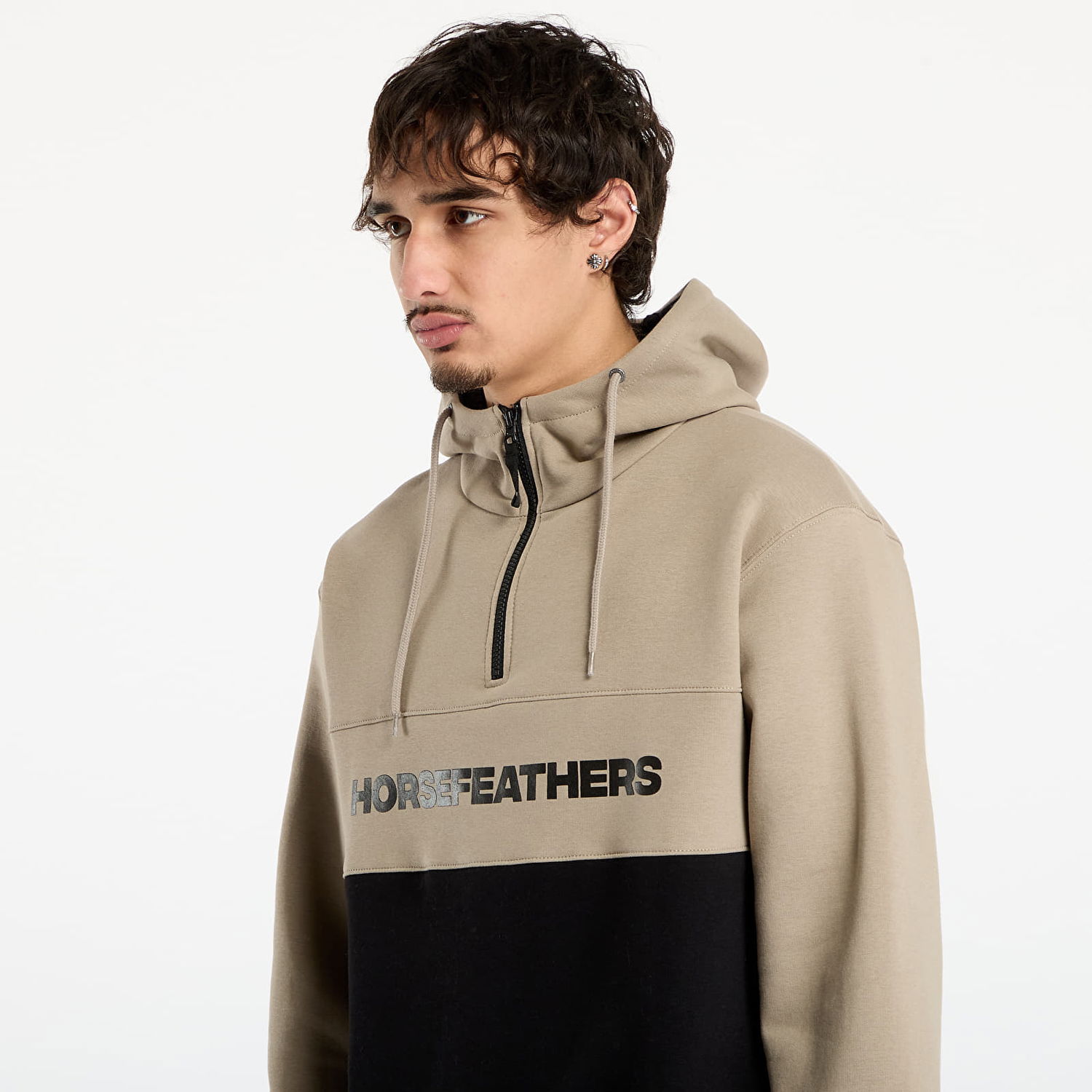 Sweatshirt Horsefeathers Fulton Half-Zip Color-Block Hoodie Flerfärgad | SM1354G, 1