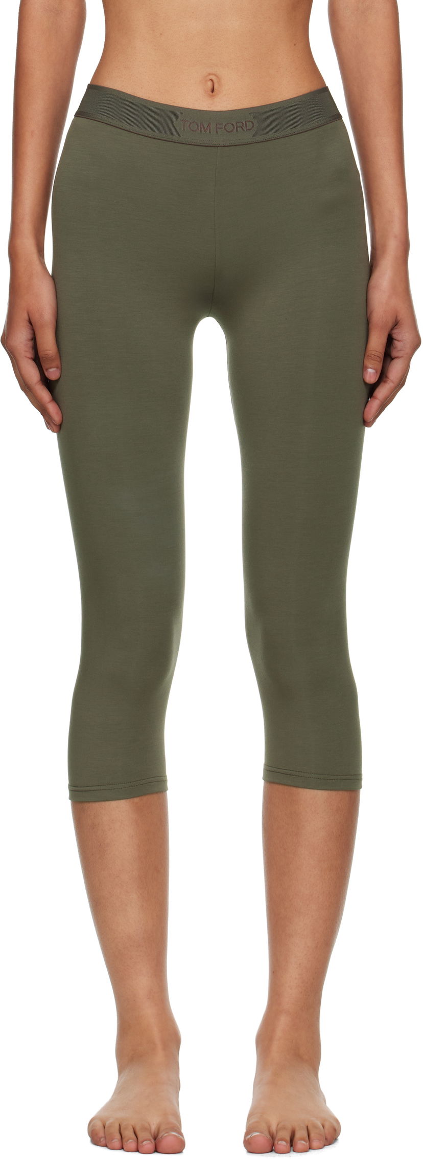 Damasker Tom Ford Tom Ford Modal Yoga Capri Leggings Grön | PAJ102-JEX166