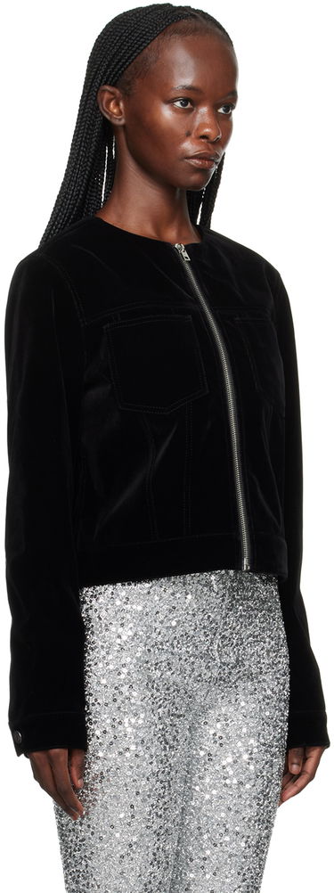 Jacka We11done Velvet Zip-Up Jacket Svart | WD-JK3-23-018-W-BK, 1