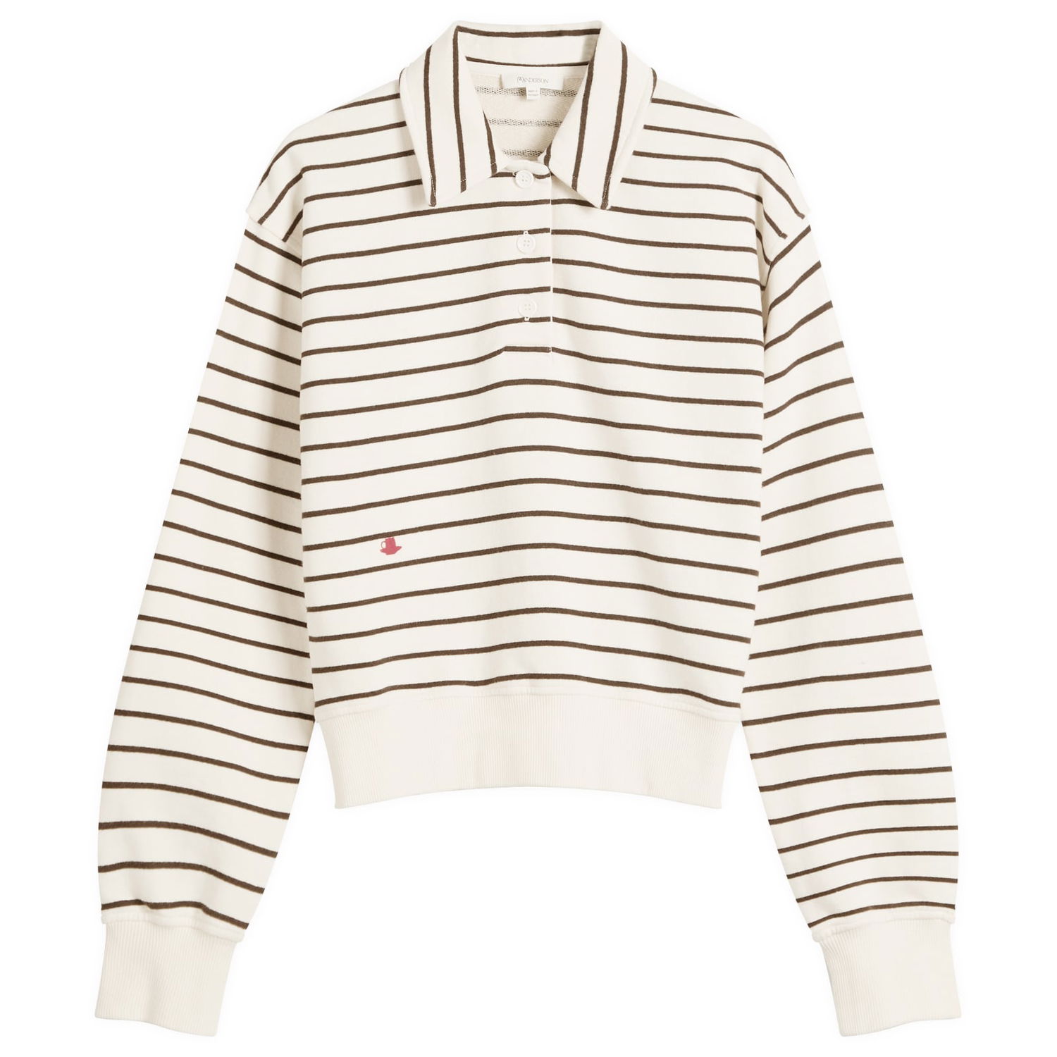 Sweatshirt JW Anderson JW Anderson Striped Polo Sweatshirt, Size Large Vit | JW0243-PG1857-036, 0