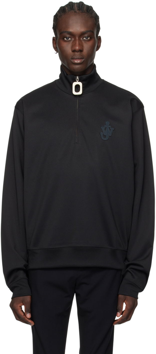 Sweatshirt JW Anderson Half-Zip Sweatshirt Svart | JO0198-PG0999