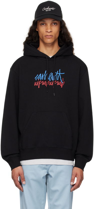 Sweatshirt Carhartt WIP Stereo Script Black Hoodie Svart | I033624, 0