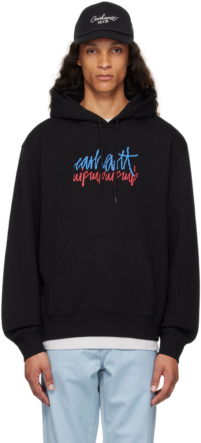 Sweatshirt Carhartt WIP Stereo Script Black Hoodie Svart | I033624