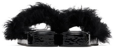 Tillbehör BY FAR BY FAR Shana Furry Slides Svart | 22FWSAHSBLTOS, 1