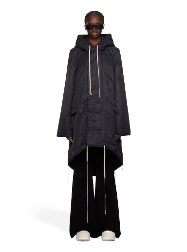 Rockar Rick Owens DRKSHDW Fishtail Coat Svart | DS02C5900 BR