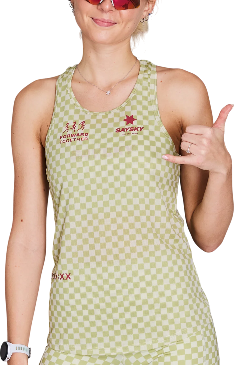 Linne Saysky Saysky Checker Combat Singlet Grön | nwrsi31c1034, 0