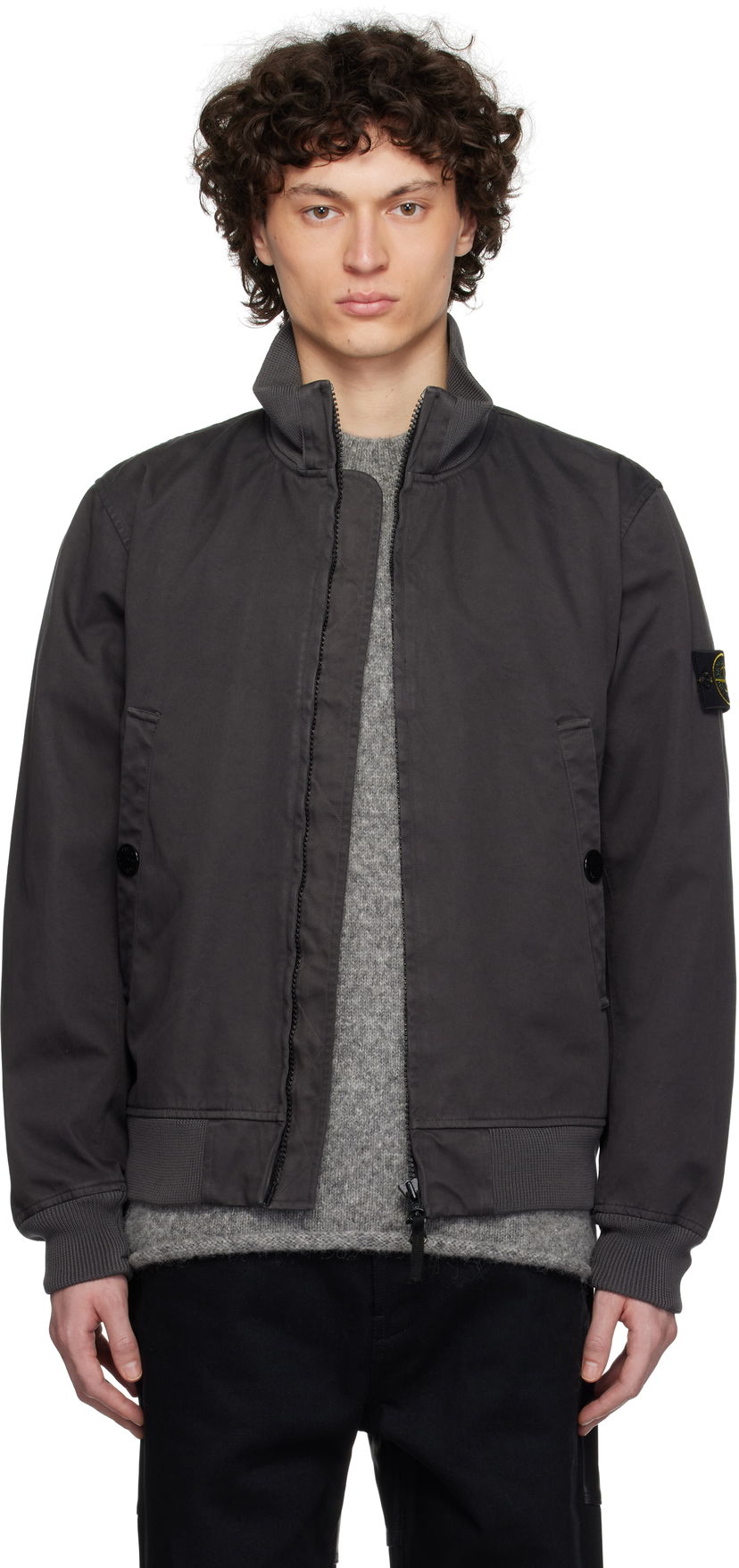 Bomberjacka Stone Island Stone Island Raso Gommato 3L Bomber Jacket Grå | K1S15 4100012 S0034