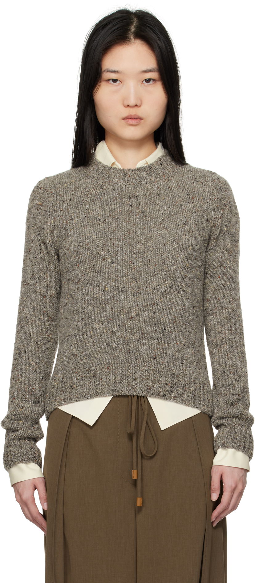 Sweater &Daughter &Daughter Arden Donegal Crewneck Sweater Grå | H2008M