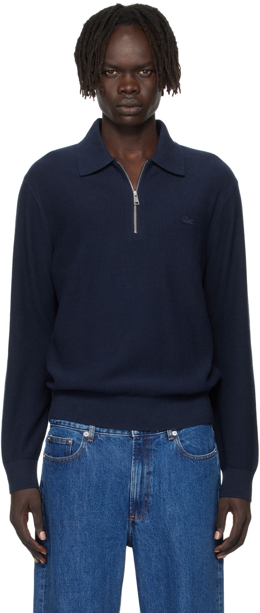 Polotröja Lacoste Lacoste Half-Zip Polo Mörkblå | AH5187_166