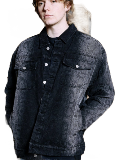 Jacka Pleasures Encore Trucker Jacket Svart | P22W023-BLACK