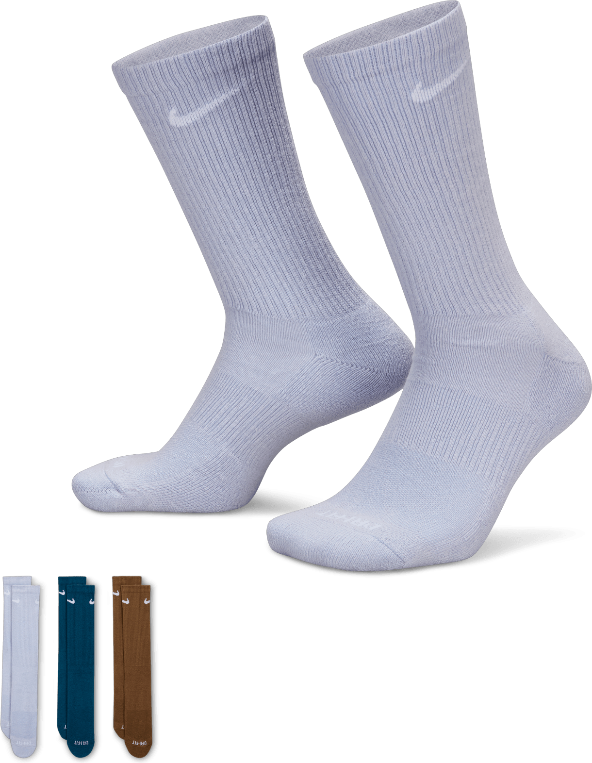 Strumpor Nike Everyday Plush Cush Crew Socks (3 pairs) Blå | sx6888-970, 0