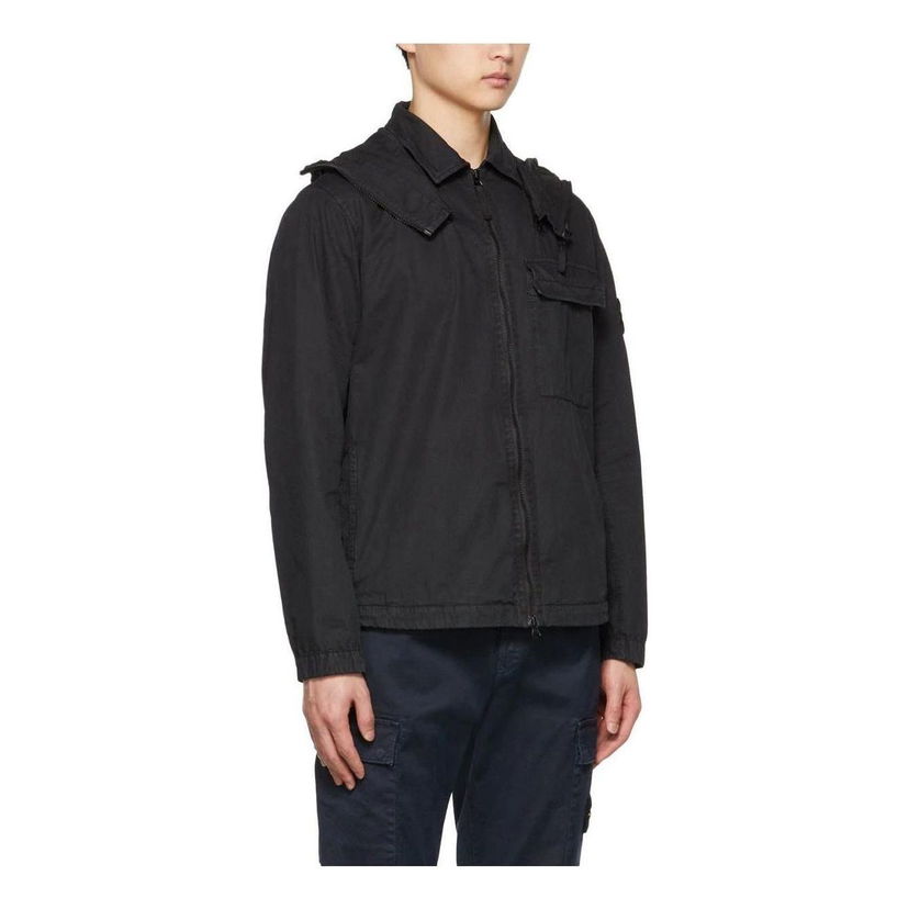 Vindjacka Stone Island Hooded Overshirt Svart | 7715114WN-V0129