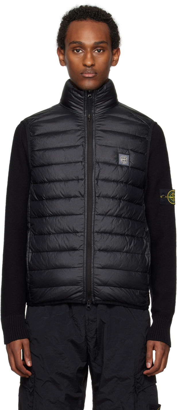 Jacka Stone Island Loom Woven Chambers Down Vest Svart | 8015G0524