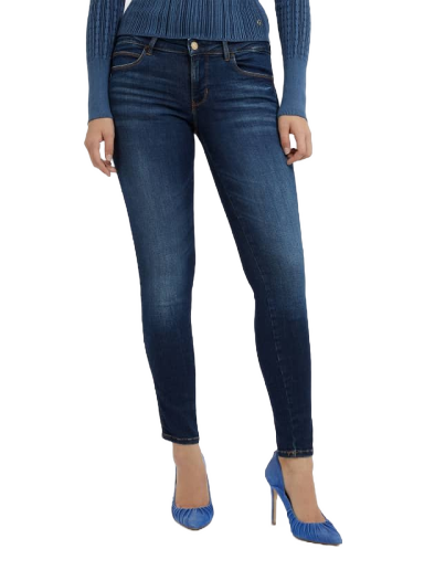 Byxor och jeans GUESS Skinny Fit Denim Mörkblå | W2YAJ2D4Q03