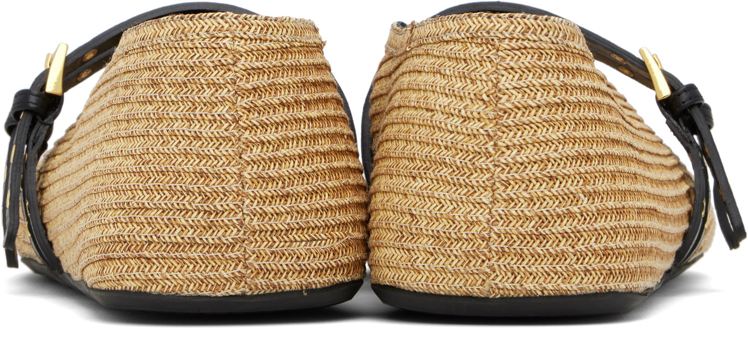 Kläder Alaïa ALAÏA Paper Straw Ballerina Flats Beige | AA3A058TK036, 1