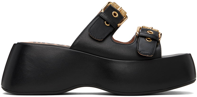 Tillbehör Moschino Moschino Buckled Platform Sandals Svart | MA28167I1I MF0 000
