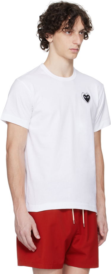 T-shirt Comme des Garçons PLAY Metal Stone Emblem Heart T-Shirt Vit | AX-T802-051, 4