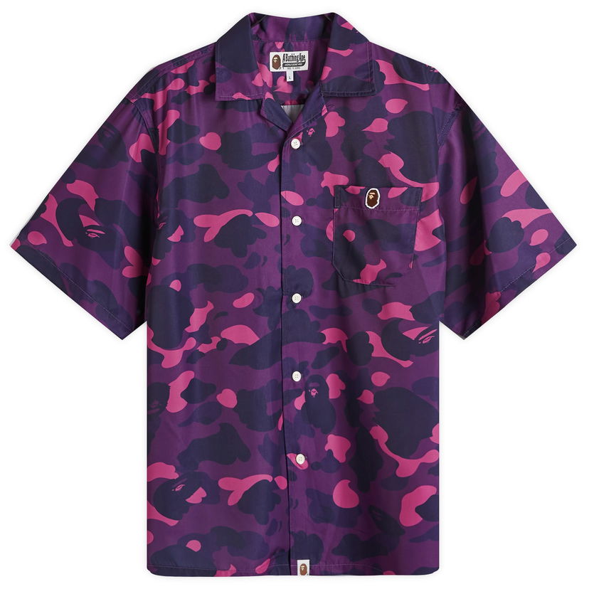 Skjorta BAPE A Bathing Ape Colour Camo One Point Vacation Shirt Purpur | 001SRK301001M-PPL