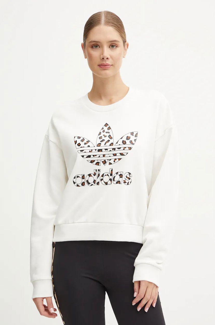 Sweatshirt adidas Originals Leopard Crewneck Sweatshirt Vit | IW8477