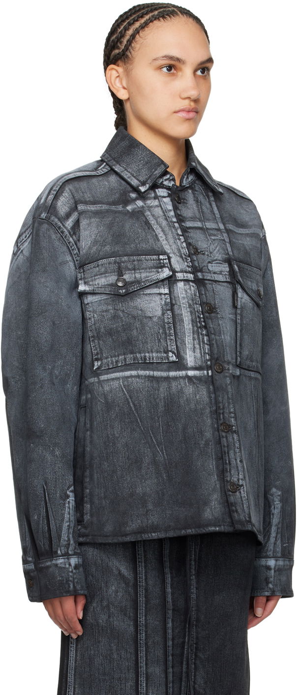 Jacka Ottolinger Ottolinger Printed Denim Jacket Grå | 1700412, 1