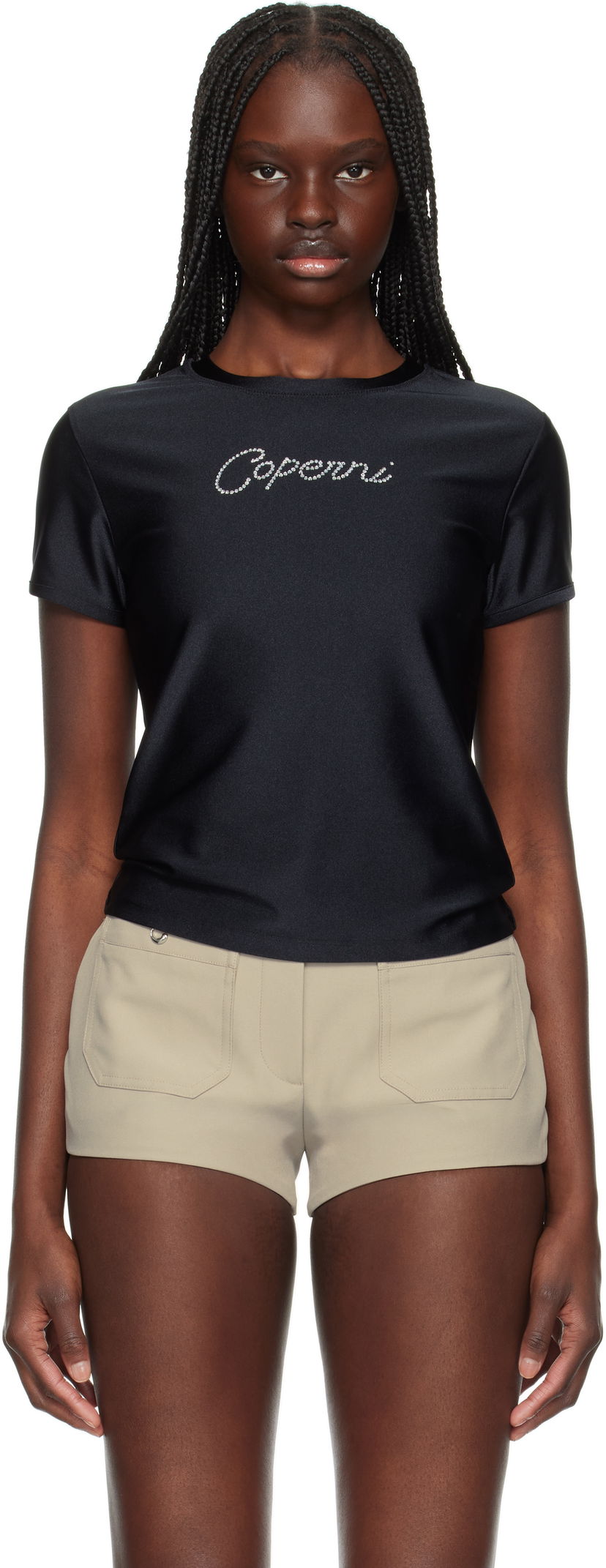 T-shirt Coperni Coperni Crystal Logo T-Shirt Svart | COPJS07CRF3023