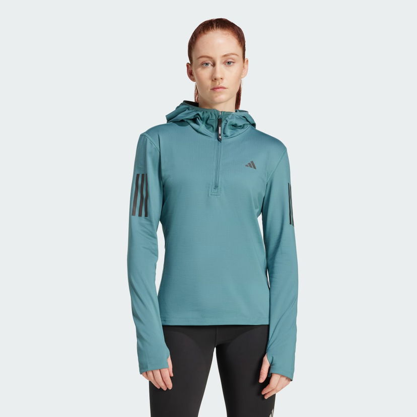 Sweatshirt adidas Performance Own The Run Winterized Hooded Running Top Turkos | JW9651