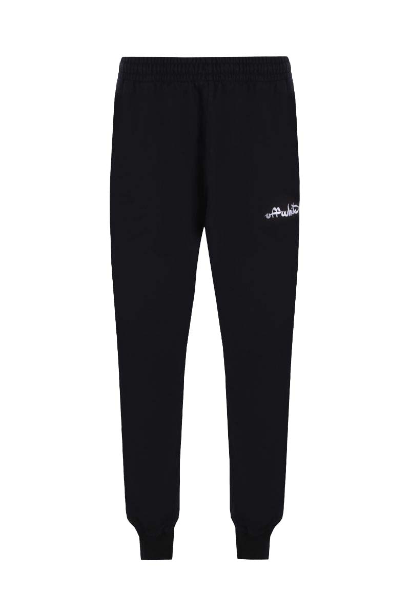 Träningsbyxor Off-White Script Logo Slim Cuff Sweatpants Black/White Svart | OMCH033F22FLE0011001
