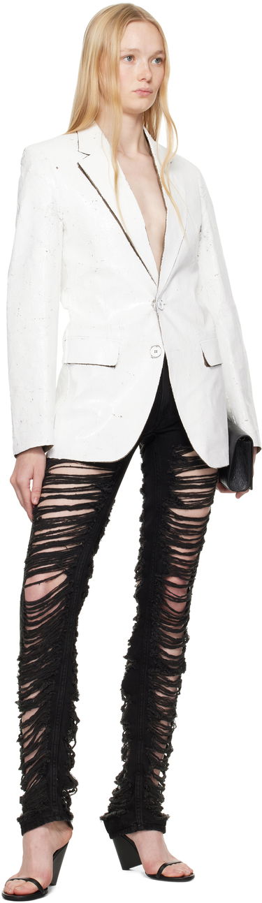 Jeans Maison Margiela MM6 Maison Margiela 5 Pockets Shredded Jeans Svart | S62LB0194 M30011, 3