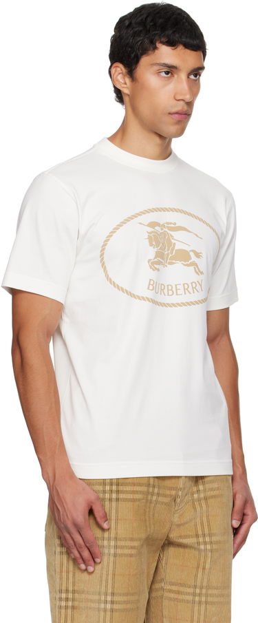 T-shirt Burberry Burberry Knight Stamp Cotton T-Shirt Vit | 8110112, 1