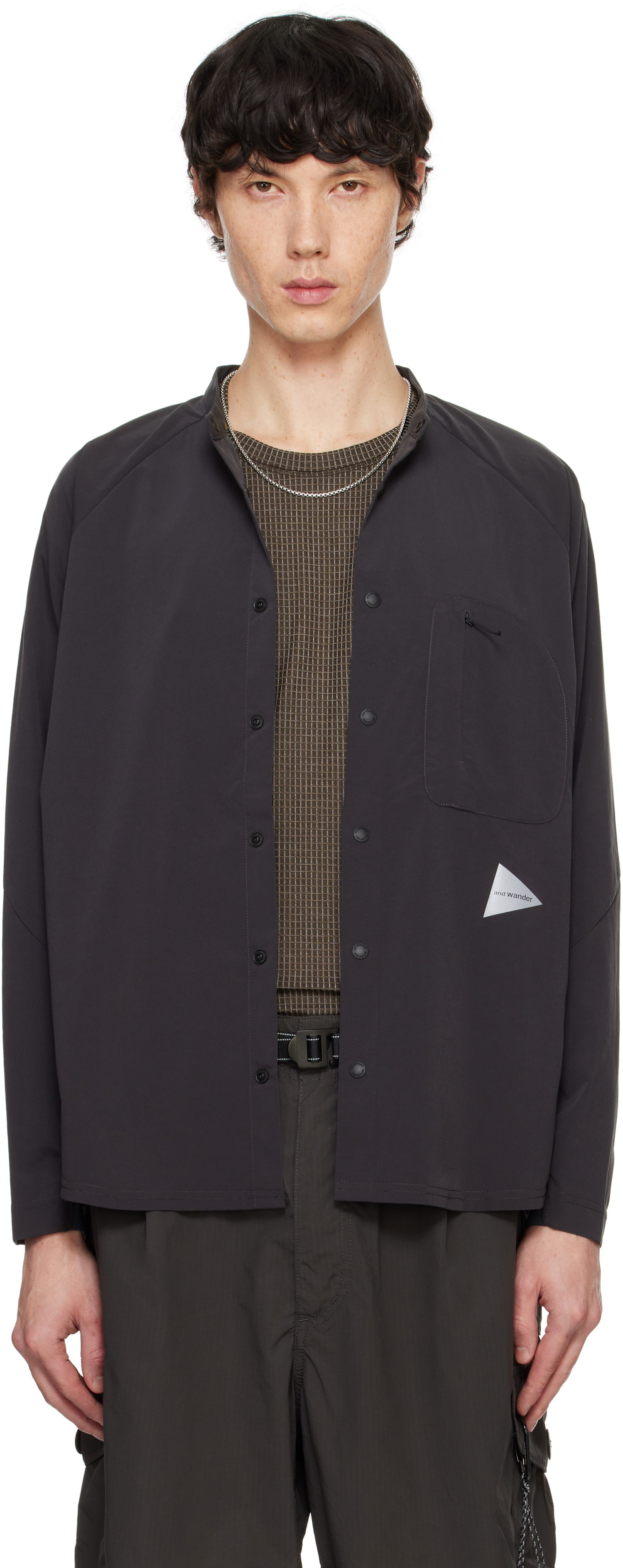 Skjorta and wander Fleece Base Band Collar Shirt Svart | 5744253121, 0