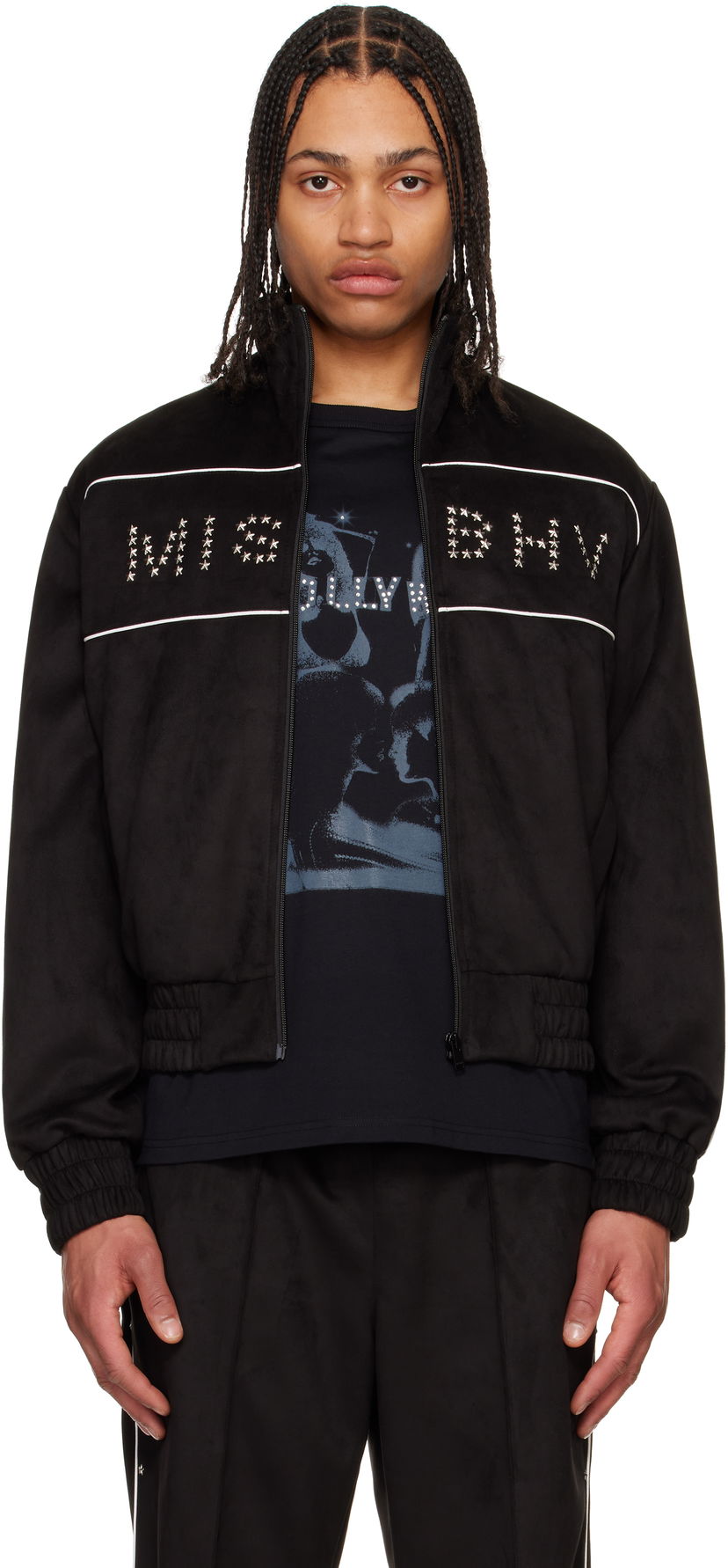Bomberjacka MISBHV MISBHV Star Faux Suede Track Jacket Svart | 250M401