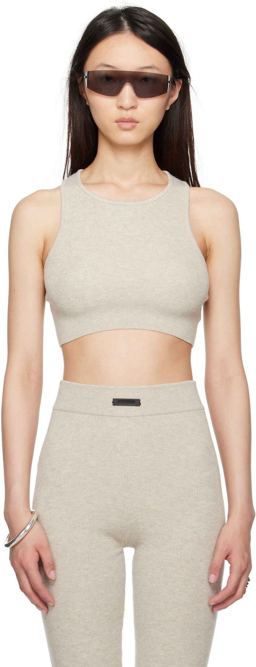 Linne Fear of God Fear of God ESSENTIALS Soft Rib Sport Tank Top Beige | 192SP257691FW