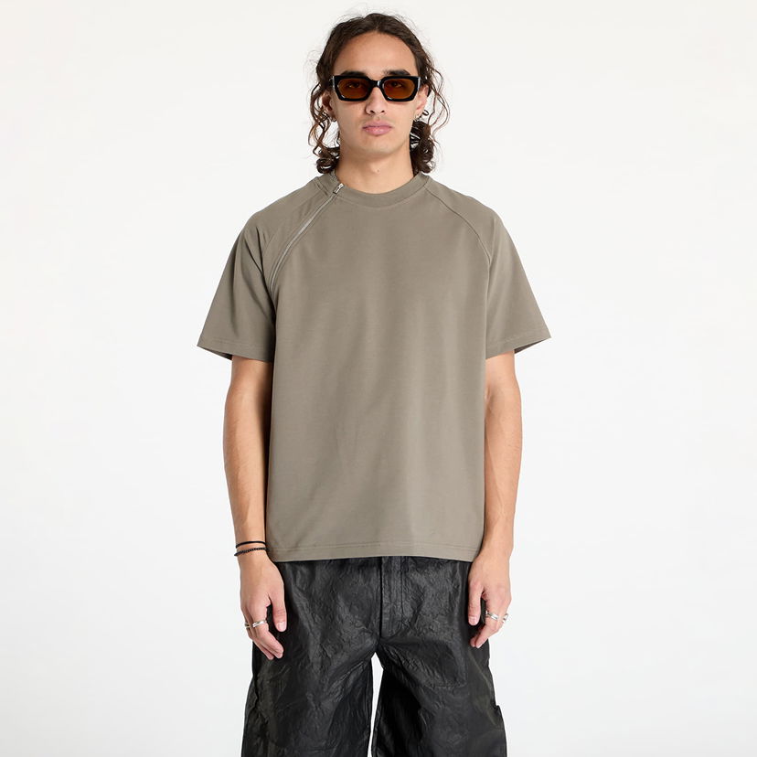 T-shirt HELIOT EMIL Sequence Zip T-Shirt Grön | HE_M_09_090_DG23