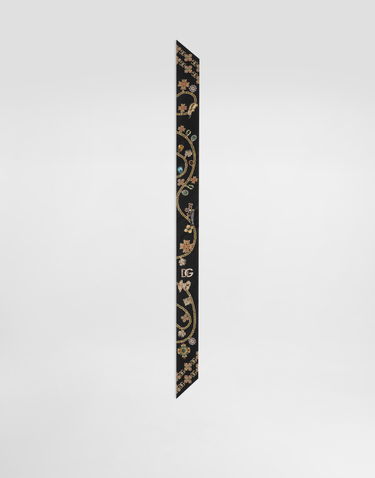 Halsduk Dolce & Gabbana Dolce & Gabbana Silk Twill Bandeau Svart | FS215AGDDAWHN5SB, 3