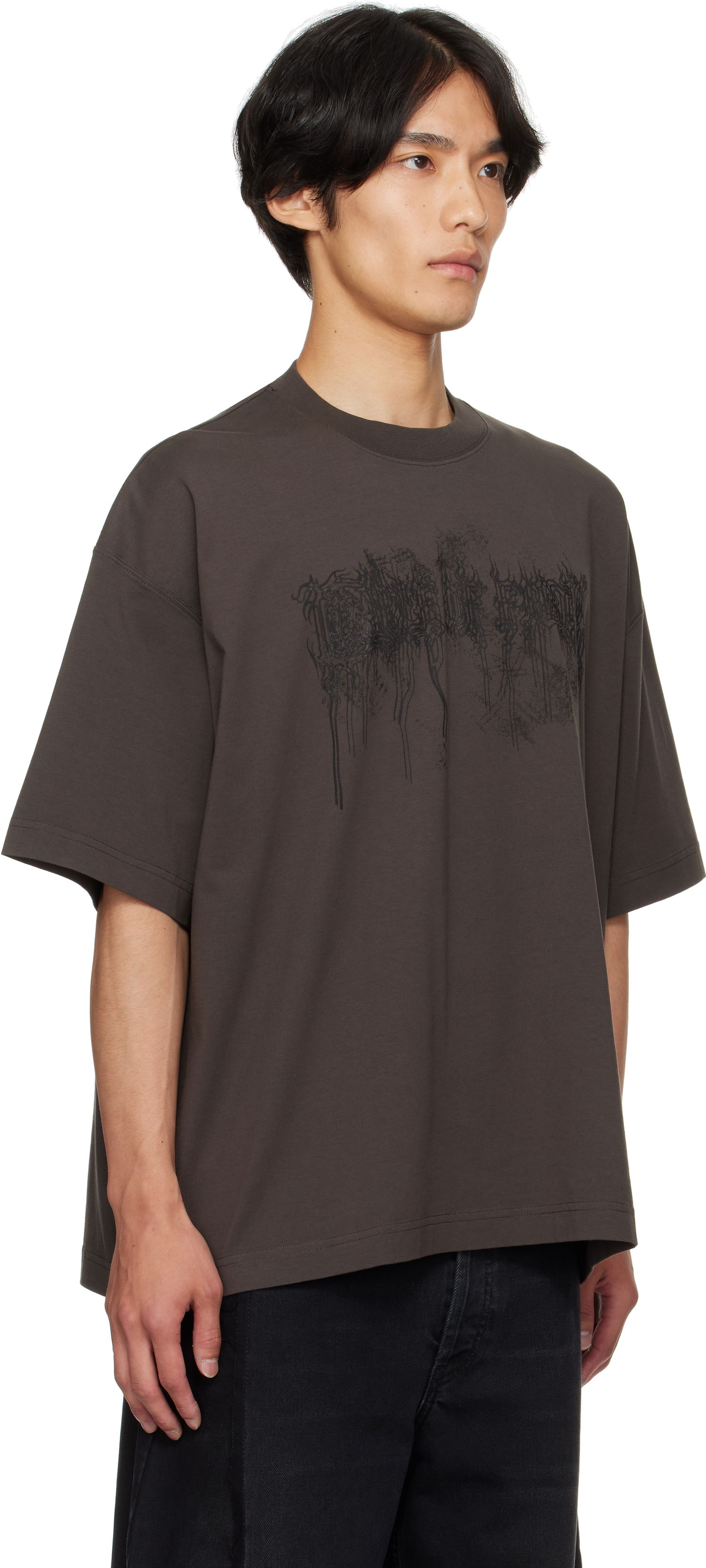 T-shirt VETEMENTS Vetements Cradle of Filth Double Dripping Logo T-Shirt Brun | UCF76TR450C, 1