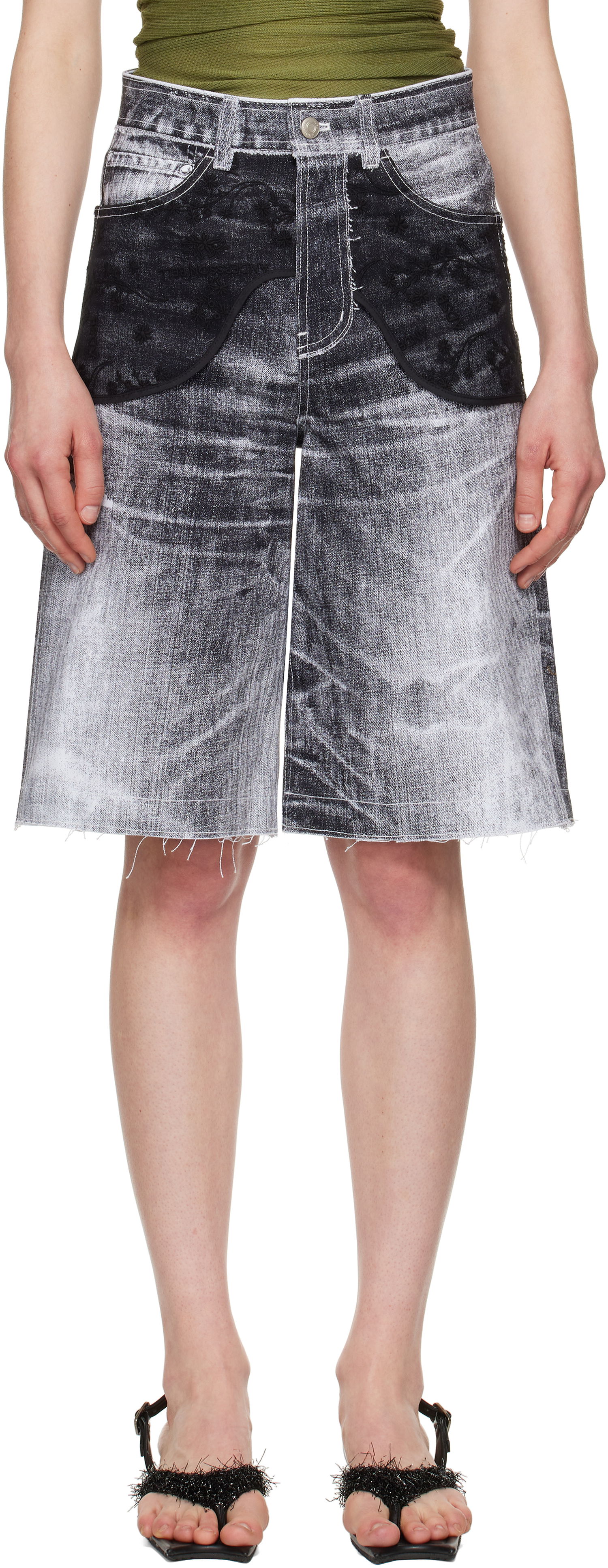 Shorts Andersson Bell Andersson Bell Lace Paneled Denim Shorts Grå | apa794w, 0