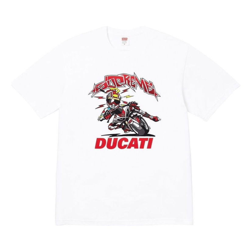 T-shirt Supreme Supreme x DUCATI Bike Graphic T-Shirt Vit | SUP-SS24-279