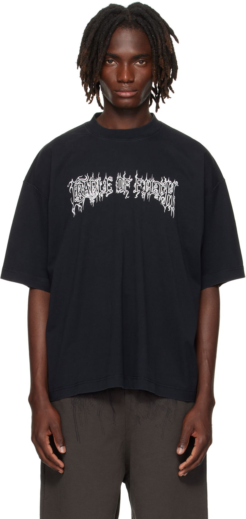 T-shirt VETEMENTS Vetements Cradle of Filth Logo Regular Fit T-Shirt Svart | UCF76TR100B