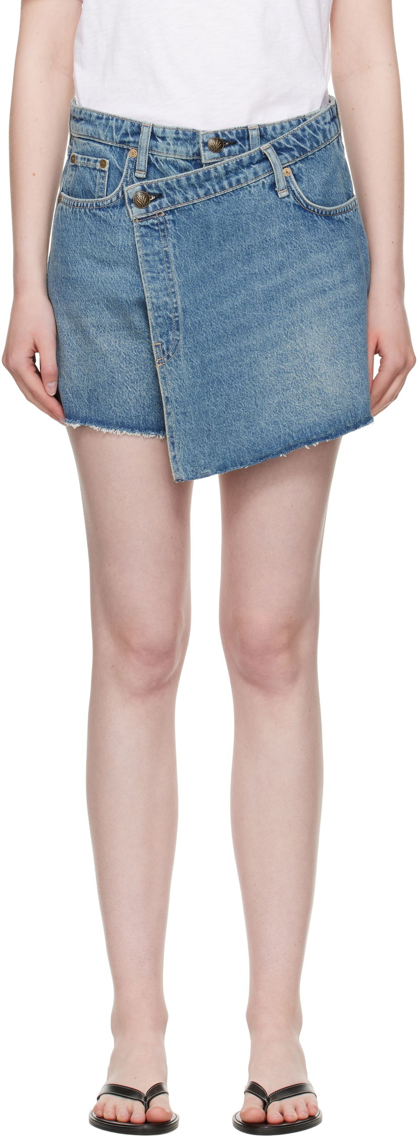 Kjol rag & bone rag & bone Belinda Denim Mini Skort Blå | WDD25P9003RGAM