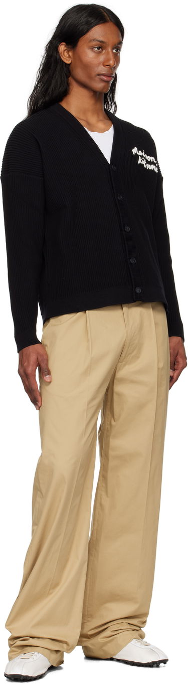 Sweater MAISON KITSUNÉ Handwriting Comfort Ribbed Cardigan by Maison Kitsuné Svart | OM00505KT1126, 3