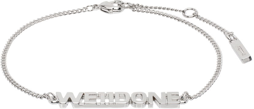 Armband We11done We11done Lettering Chain Bracelet Metallisk | WD-AJ2-24-540-U-SV