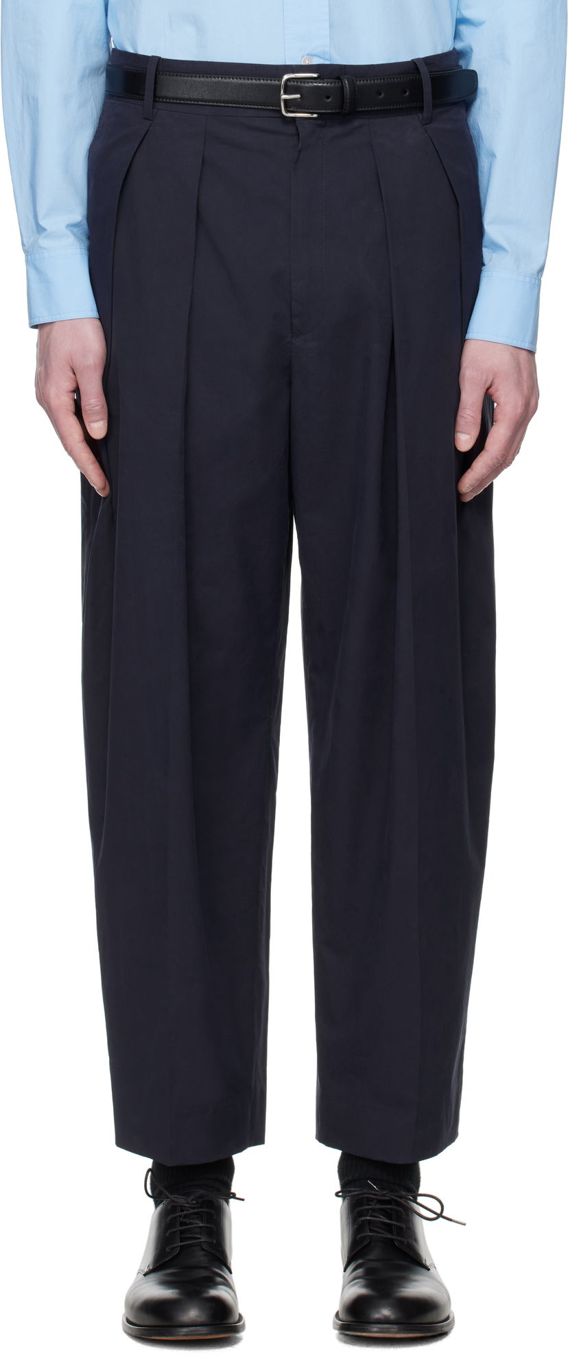 Byxor The Row The Row Dyon Pleated Trousers Mörkblå | 937-W3897