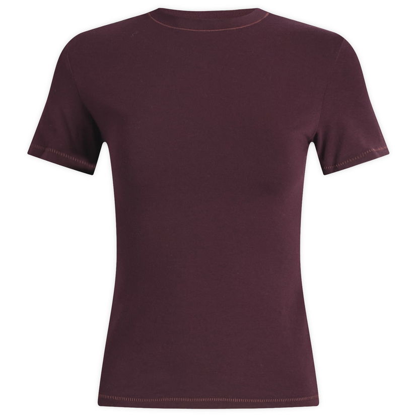 T-shirt SKIMS Cotton Jersey T-Shirt, Size Large Bourgogne | AP-TSH-0638-CUR