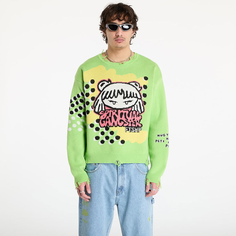 Sweatshirt Footshop Spiritual Gangster Graphic Knit Sweater Grön | FTSHP_391
