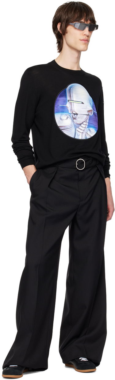 Sweater Stella McCartney Stella McCartney Embroidered Crewneck Sweater Svart | 6K07133S2479, 3