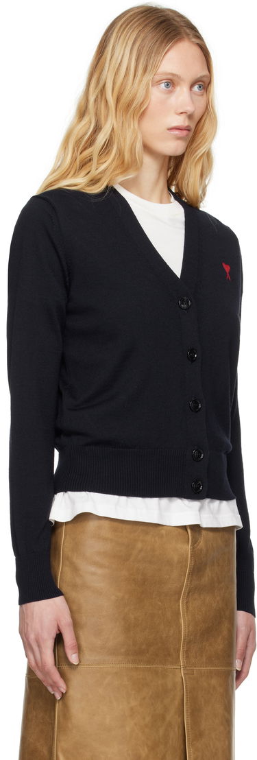 Sweater AMI De Cœur Cardigan Svart | BFFKC111.KN0025, 1