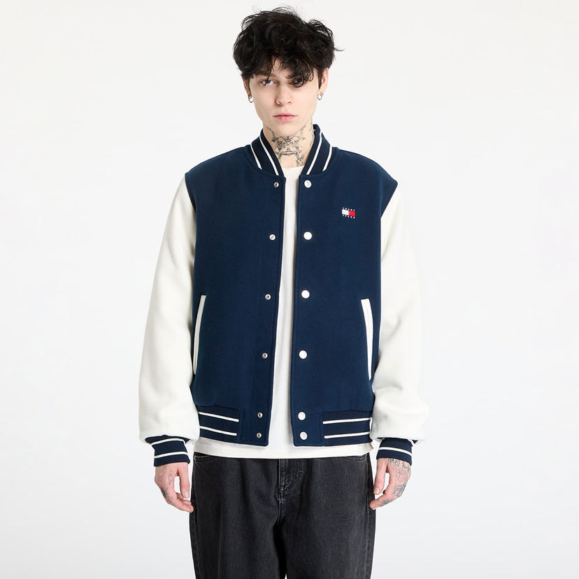 Bomberjacka Tommy Hilfiger Tommy Jeans Wool Blend Varsity Jacket Mörkblå | DM0DM20216 C1G