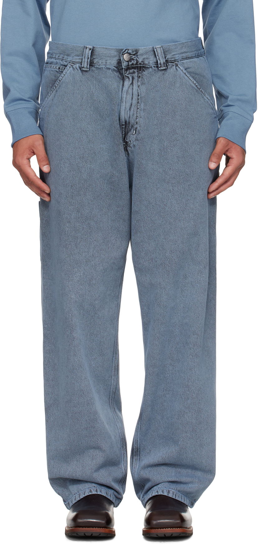 Jeans Carhartt WIP Single Knee Jeans Blå | I035819